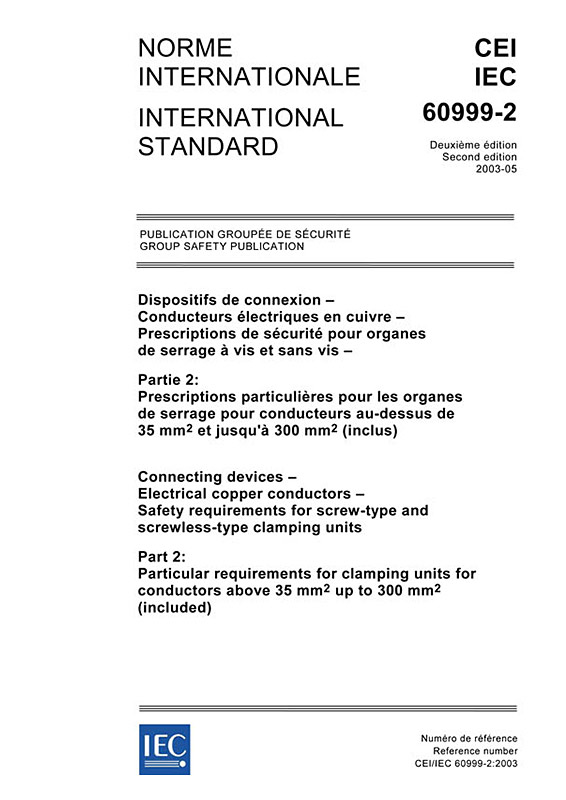 Cover IEC 60999-2:2003